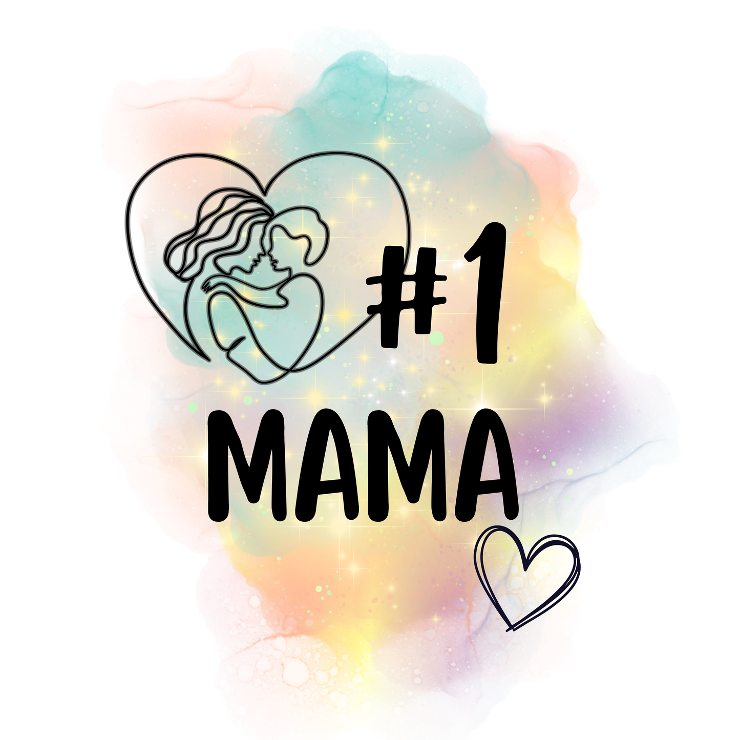 "#1 Mama" watercolor - 20 or 30 oz tumbler with straw