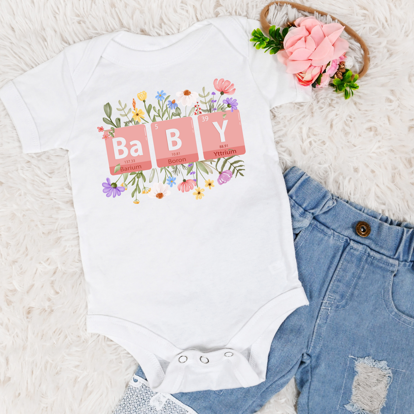 Periodic table "BaBY" Onesie - Pink