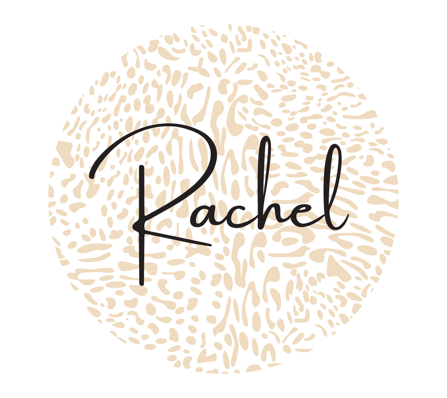 Beige leopard circle print personalized name