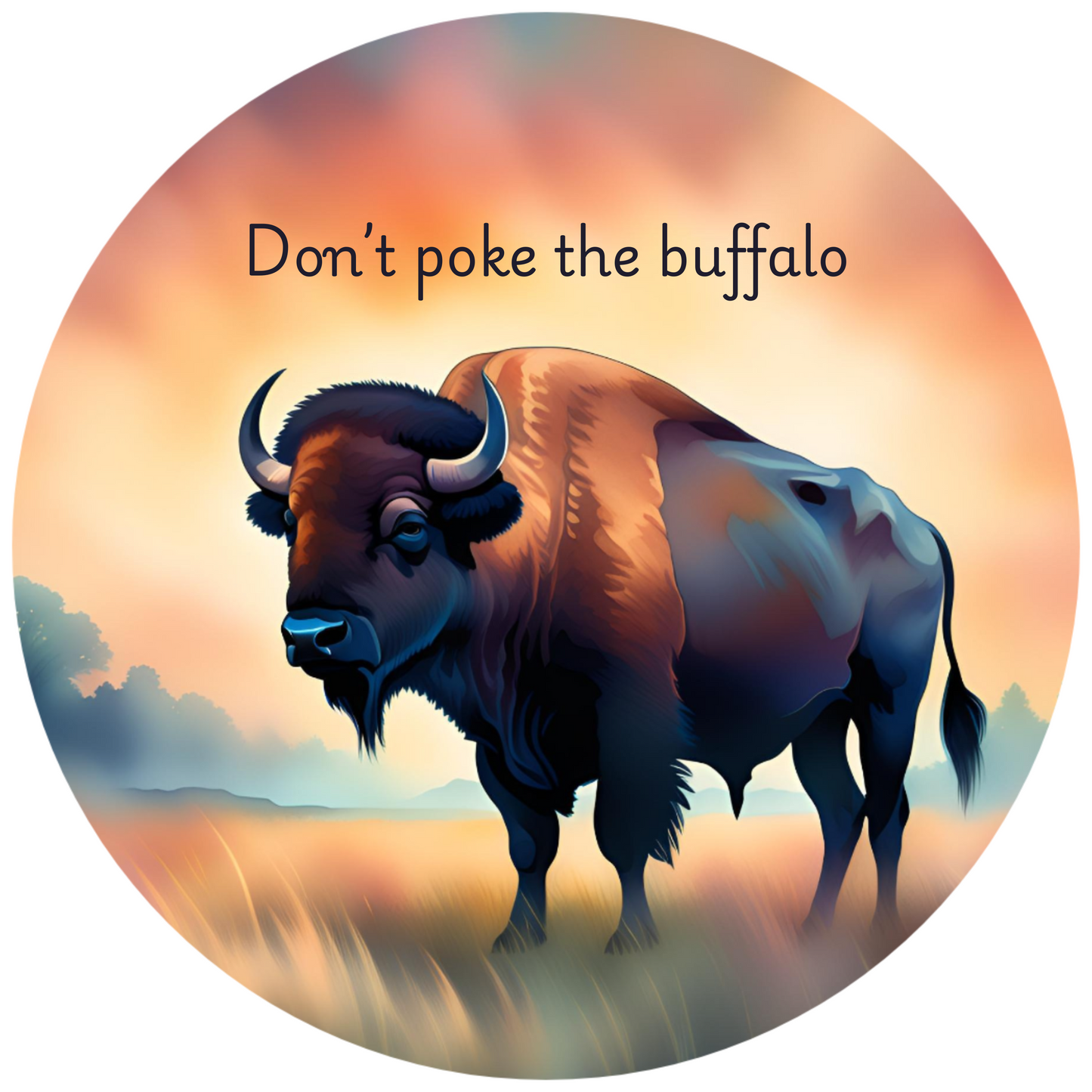"Don't poke the buffalo" shirt in natural color