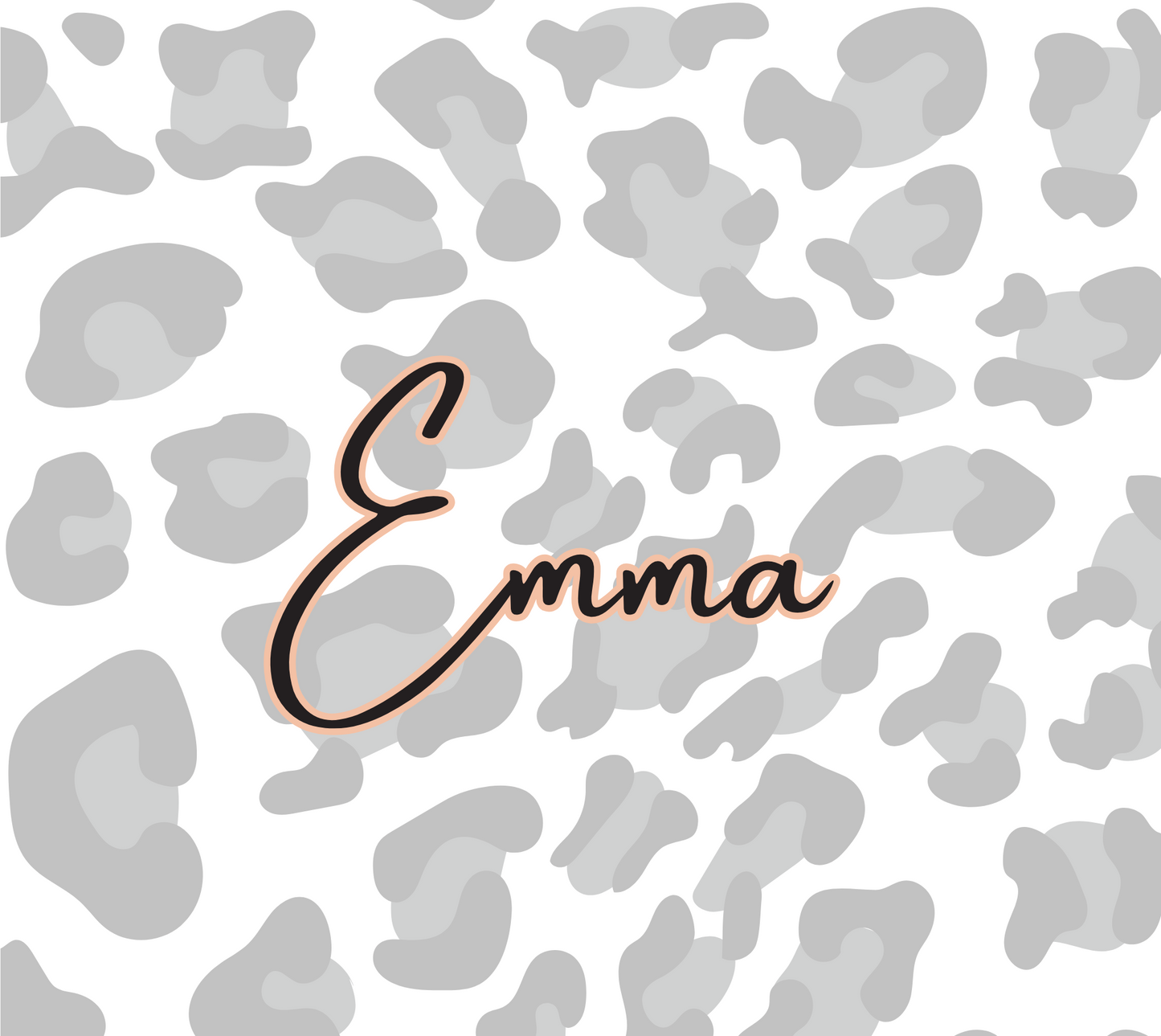 Gray leopard print personalized name