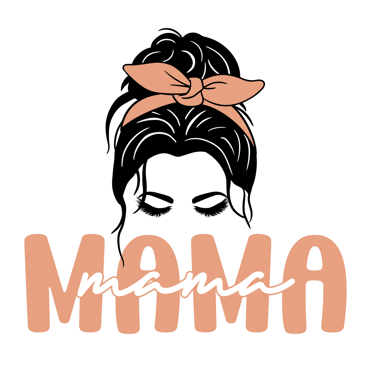 "Mama" w/mom with headband - 20 or 30 oz tumbler with straw