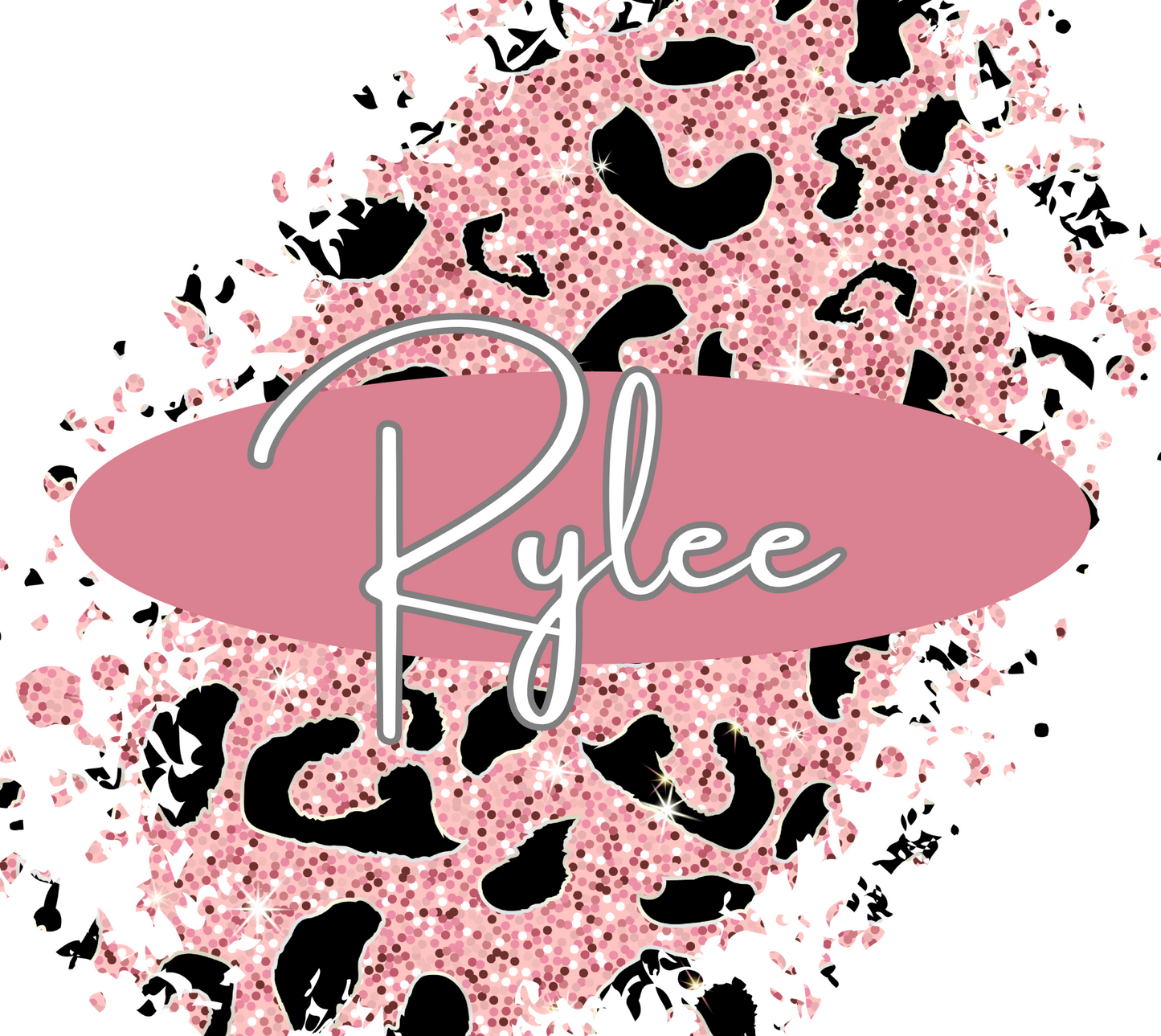 Pink leopard print personalized name