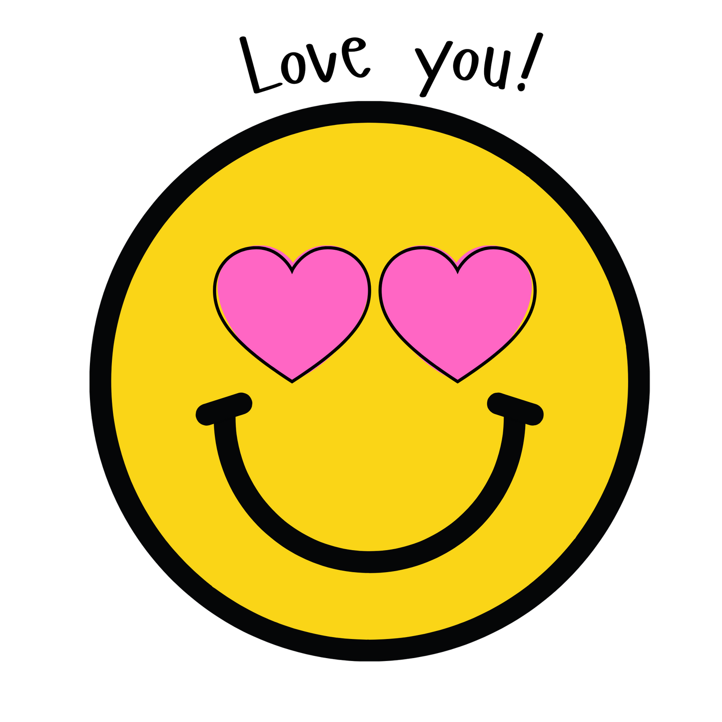 "Love You" Smiley Face 20 or 30 oz skinny tumbler