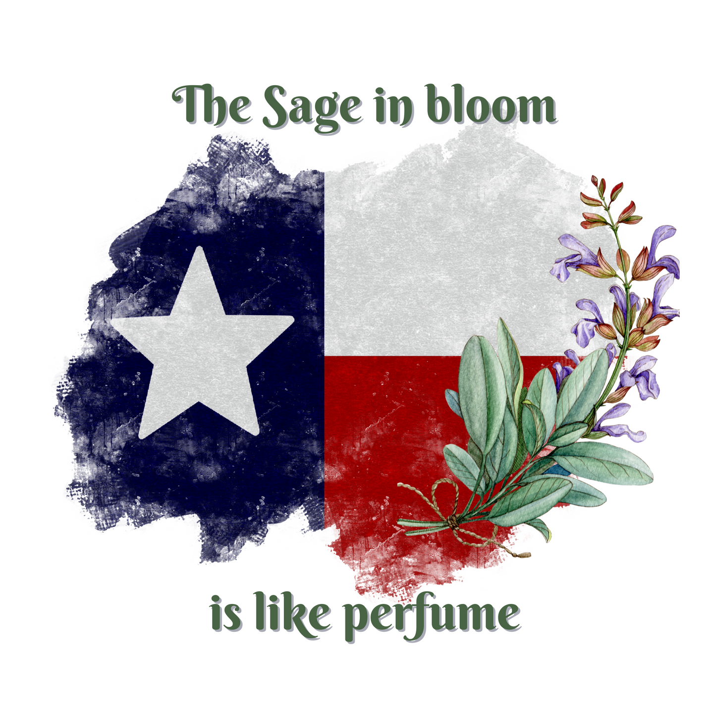 "The Sage in Bloom" - large navy and white tote bag