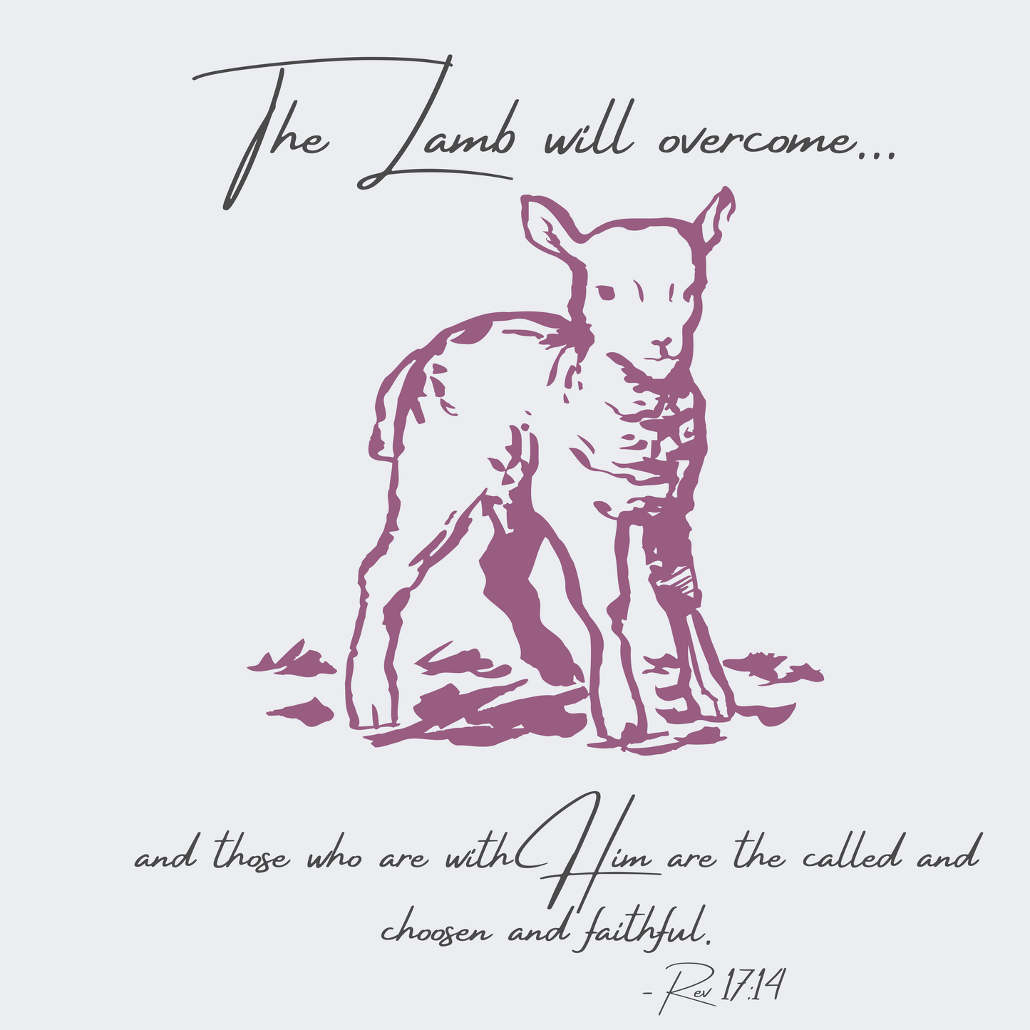 "The Lamb will overcome" shirt in natural heather color