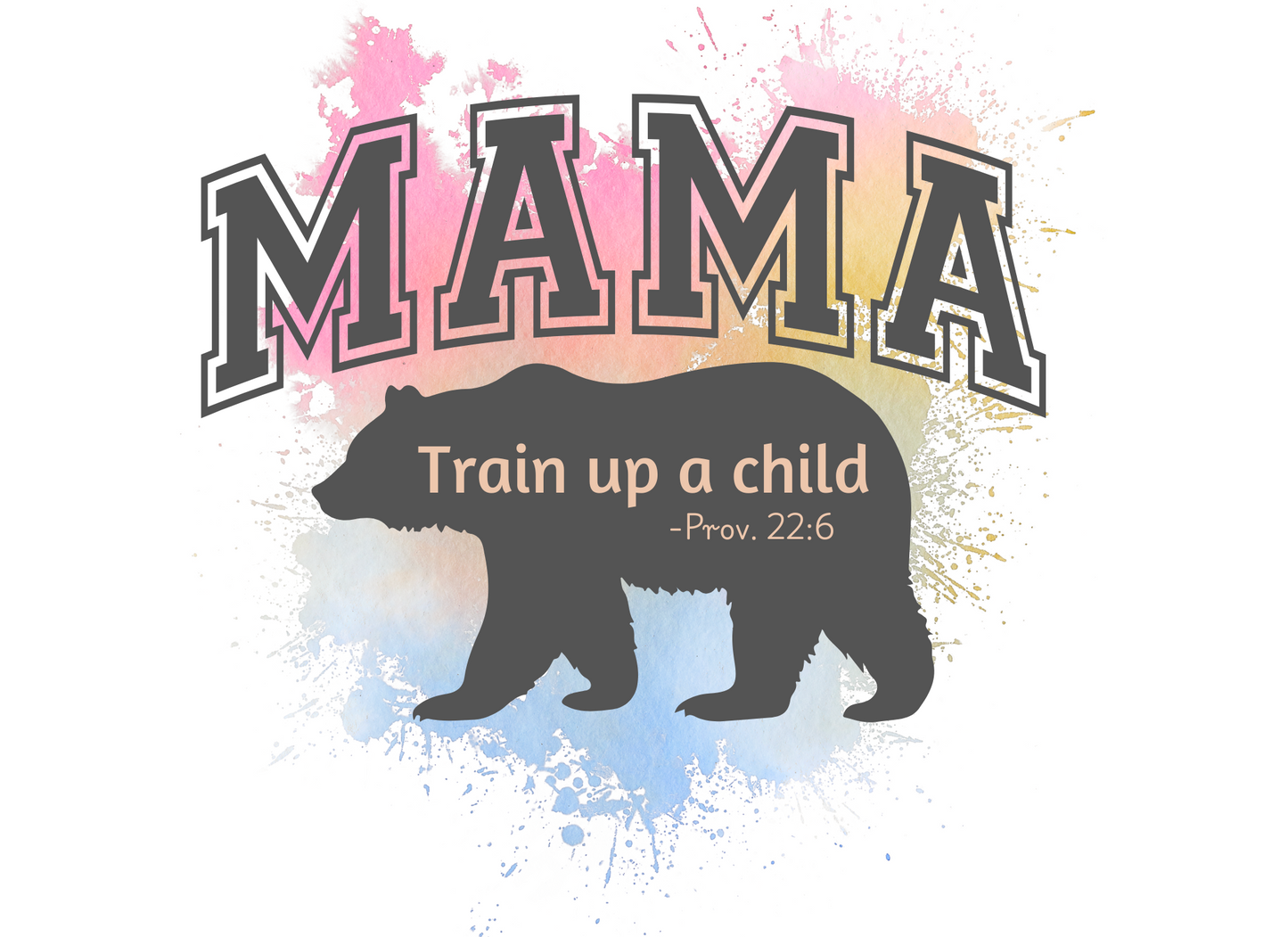 Mama "Train up a Child" - large navy and white tote bag