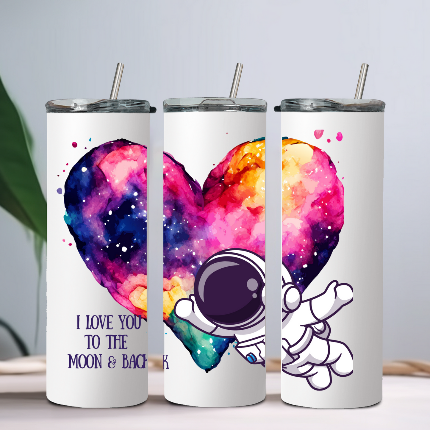 "I Love You to the moon and back" 20oz or 30oz skinny tumbler