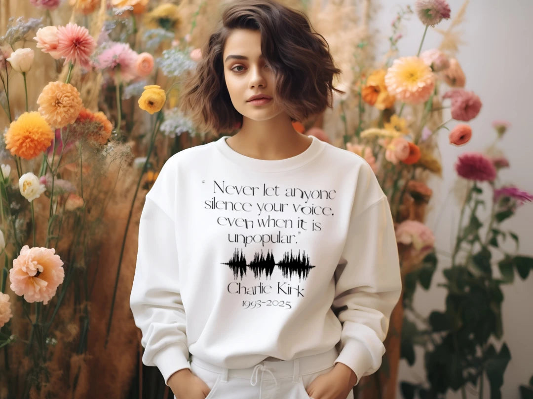 "Never Let Anyone Silence Your Voice" Modern Day Martyr Gildan Fleece Crewneck Sweatshirt