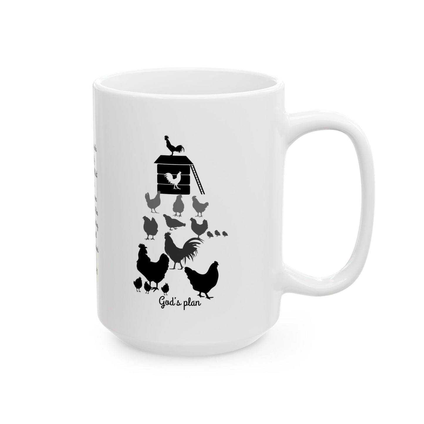 "His plan vs My plan" Inspirational Ceramic Mug for all Chicken lovers,  homesteaders