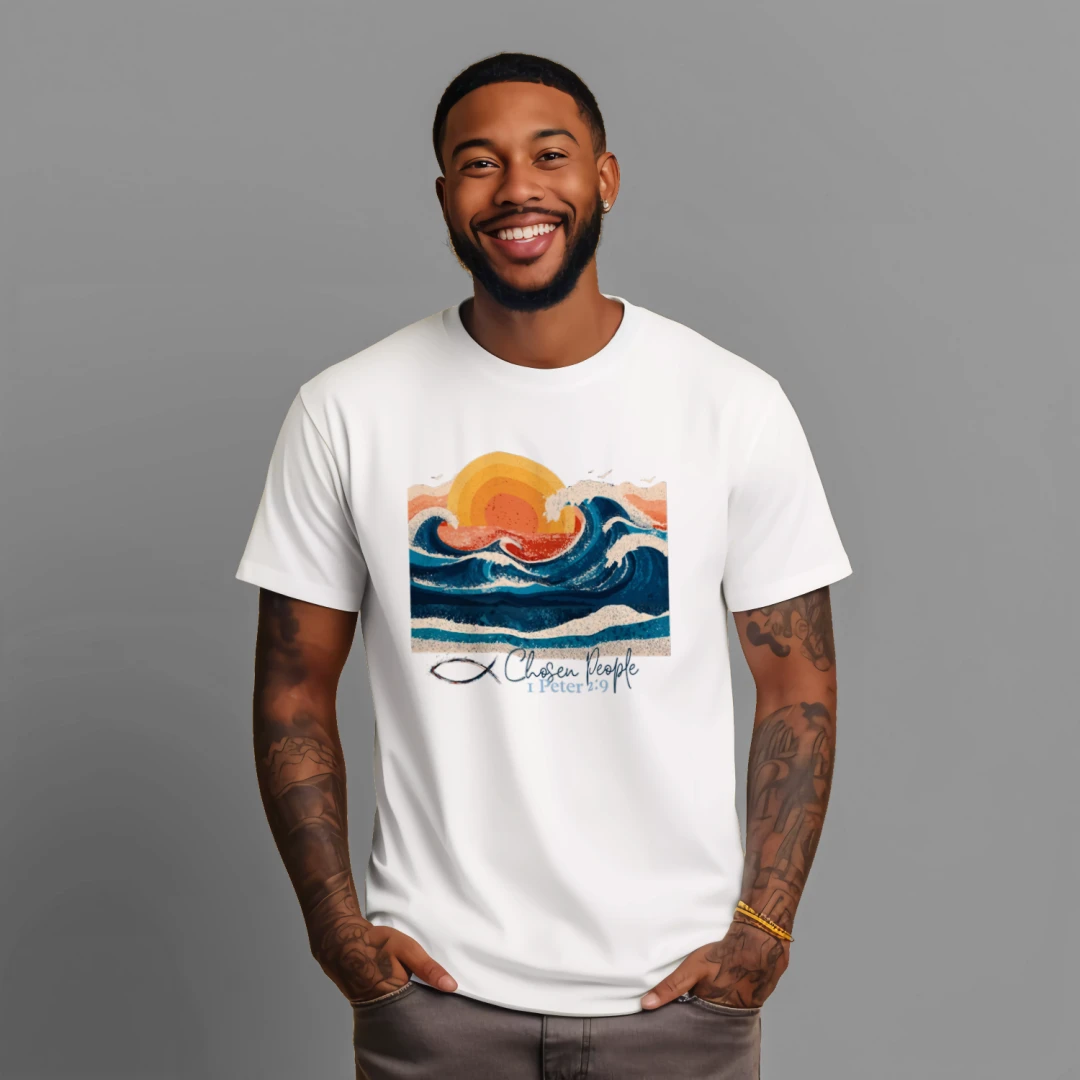 "Chosen People" Ocean Shorl sleeved T-shirt 1 Peter 2:9