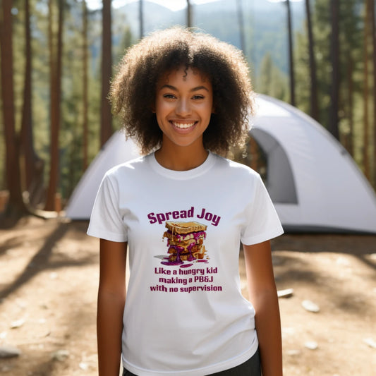 Spread Joy Like a Hungry Kid PB&J Faith T-Shirt - Romans 12:15