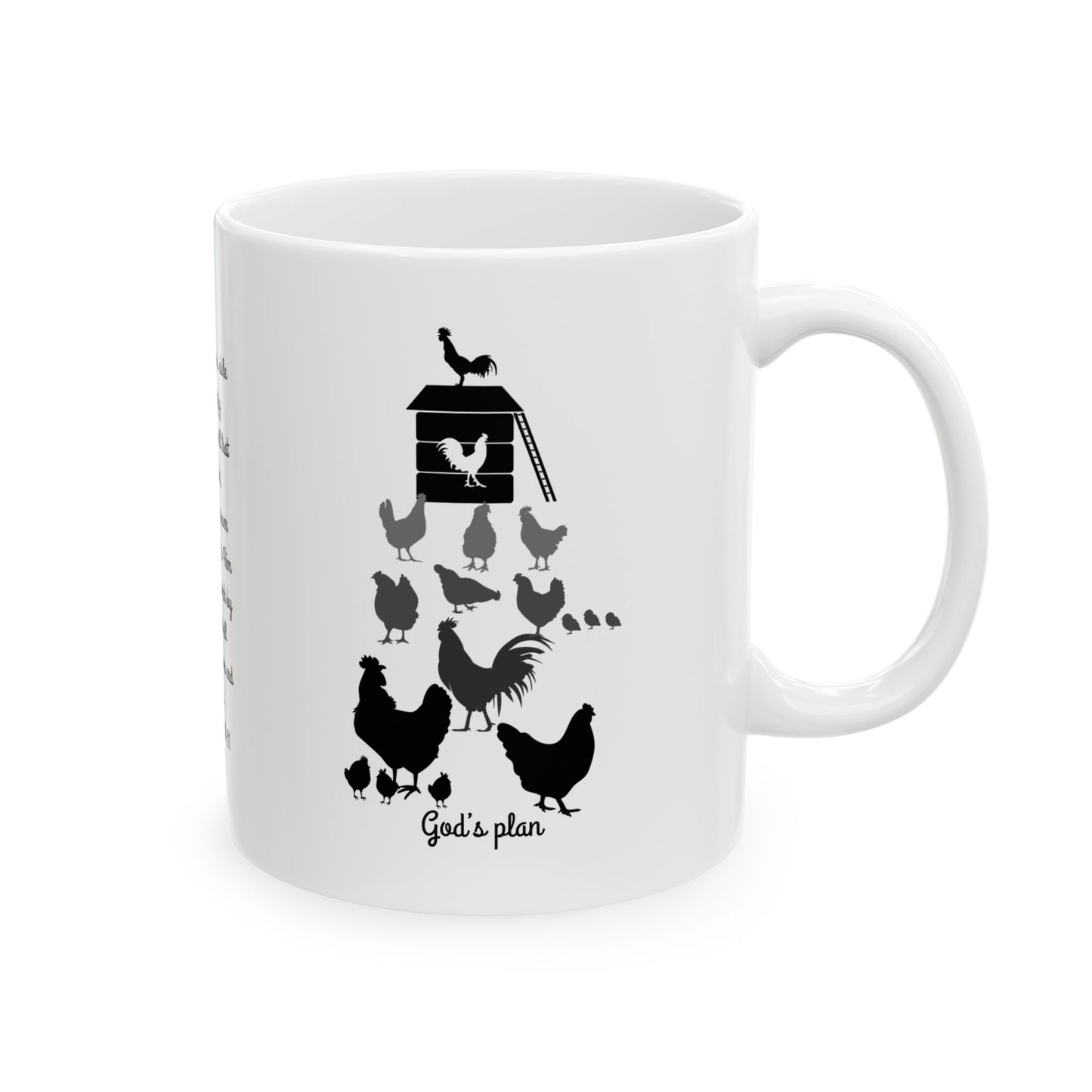 "His plan vs My plan" Inspirational Ceramic Mug for all Chicken lovers,  homesteaders