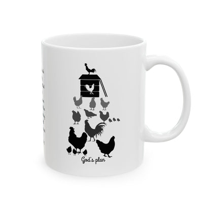 "His plan vs My plan" Inspirational Ceramic Mug for all Chicken lovers,  homesteaders