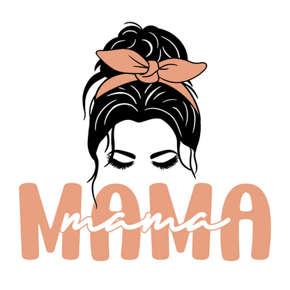 "Mama" w/mom with headband - 20 or 30 oz tumbler with straw