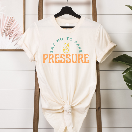 "Say no to fake pressure" (Romans 8:1) - Ivory T Shirt