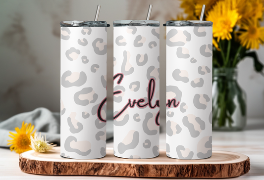 Snow leopard print personalized name