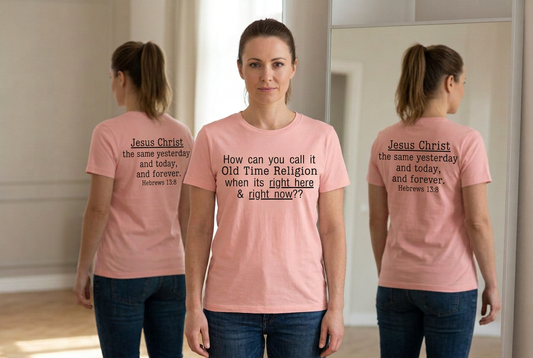 Pink shirt mockup with smaller centered front and back prints